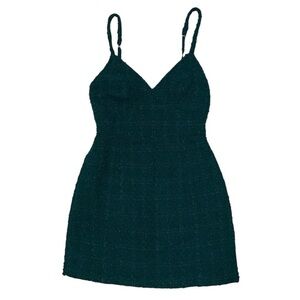 NWT Abercrombie & Fitch Dark Green Tweed Corset Mini Dress